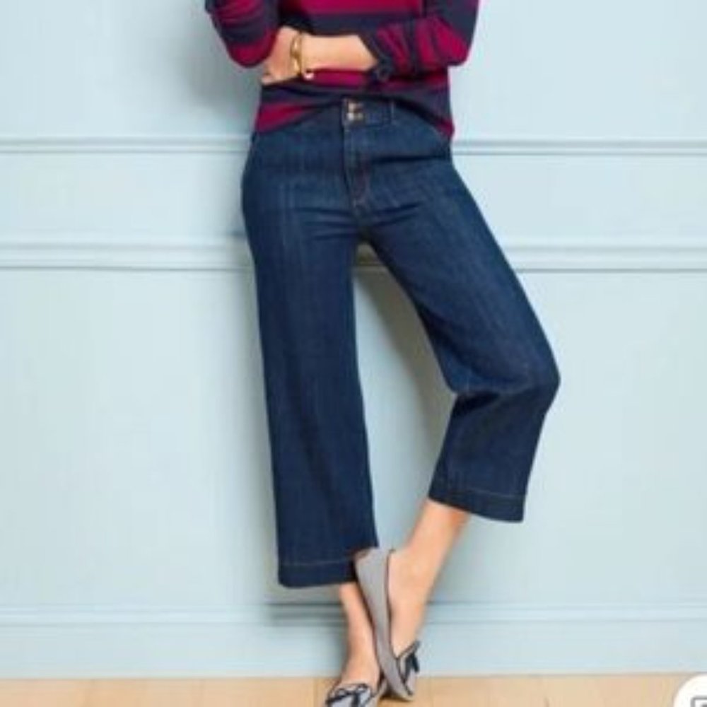 Talbots Flawless High Waisted, Wide Leg Crop jeans Size 30/10